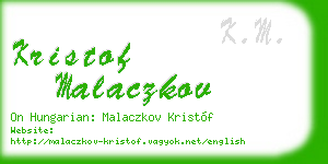 kristof malaczkov business card