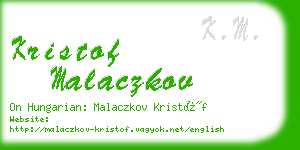 kristof malaczkov business card